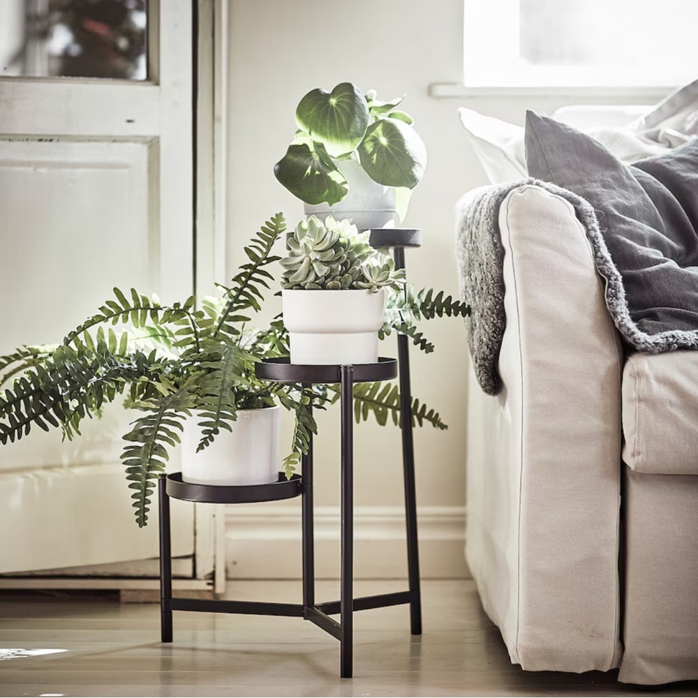 New Planters Stand OLIVBLAD Black Metal Plant Stand Indoor Layered Plant Display